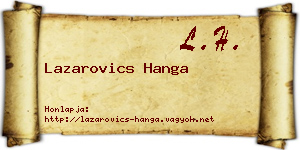 Lazarovics Hanga névjegykártya